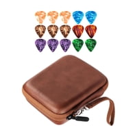 Bothyi - Estuche Portapúas De Guitarra De Cuero Bolsa De Púas Para Púa De Guitarra Marrón