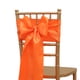 thumbnail image 1 of Xiao Hua Correa de Asiento Naranja - Juego de 20 Piezas, 108.27 x 6.69 Pulgadas Brillante y Reluciente, Lazo Sedoso para Bricolaje Autoajustable, Adecuado para Decoración de Sillas de Boda Banquete, 1 of 5