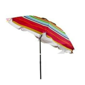 Genérico - Sombrilla Reclinable 2.20 Mts Diametro Playa Camping Diseño Rayas Colores Varios