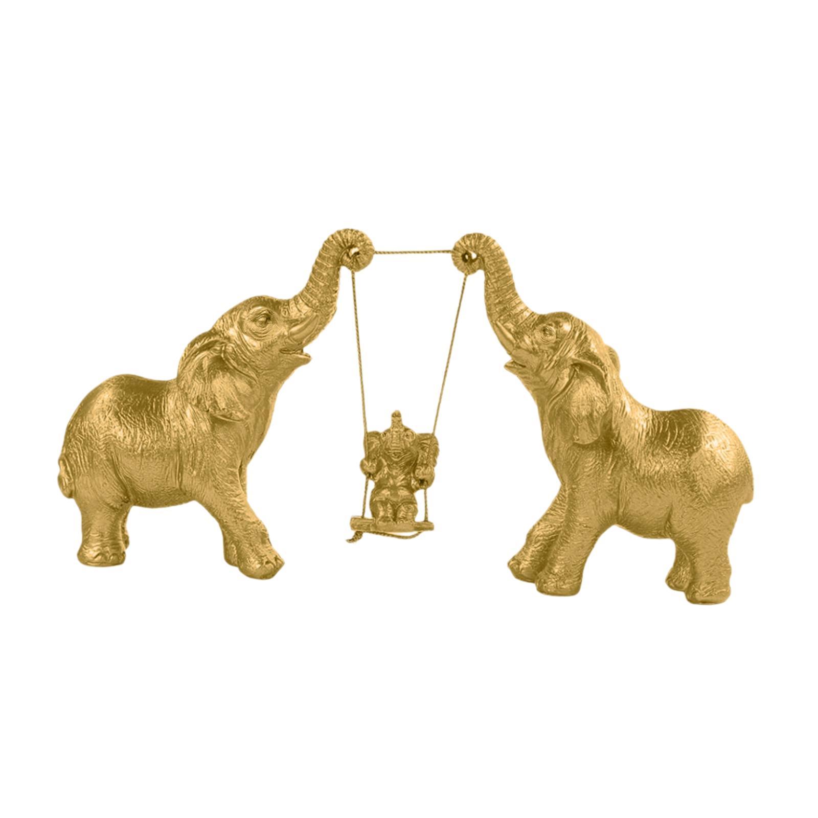 Bothyi - Estatua De Elefante, Regalo Creativo, Figura De Resina Para Dormitorio, Armario, Sala De Estar, Estilo B Dorado