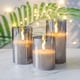 thumbnail image 5 of Velas sin llama Eywamage de cristal gris ahumado con mando a distancia, juego de 3, 5 of 6