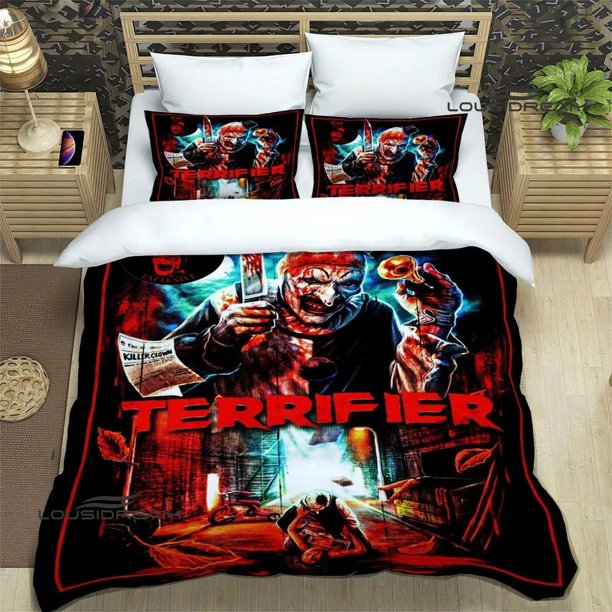Terrifier horror printed bedding sets exquisite bed supplies set duvet cover bed comforter sets bedding sets luxury birthday gift