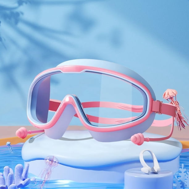 Gafas natación niños HD montura grande antivaho impermeable visión amplia piscina playa