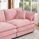 thumbnail image 3 of Modular Sectional Sofa, 102 Inch L Shaped Couch Set for Living Room, 3-Seater Comfy Cloud Couches with Movable Ottoman, DIY Combination, Chenille, Pink, 3 of 3