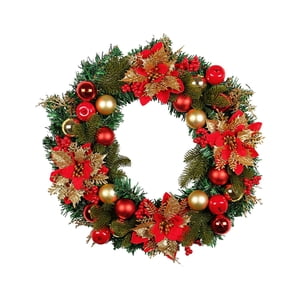 Bothyi - Adorno De Corona Navideña, Corona Colgante De Navidad Para Festival, Ventana, Puerta Delantera, Flores Pequeñas