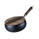 thumbnail image 3 of Wok De Hierro Para El Hogar Sin Revestimiento Con Mango De Madera, Sartén De Fondo Plano De 24 Cm, 3 of 5