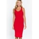 thumbnail image 1 of Saronite Vestido Midi Ajustado con Espalda Nadadora y sin Mangas Basics, Rojo Intenso (para Mujer), 1 of 4