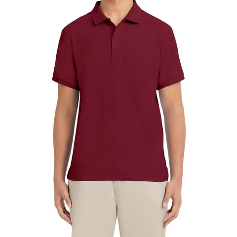 Polo Izod De Manga Corta De Piqué Para Hombre, Color Burdeos, Algodón