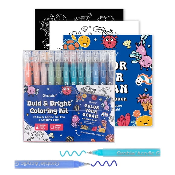 Kit Bold & Bright 12 Bolígrafos + Bloc Colores Oceánicos