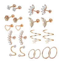 Magideal - 10 Par Es Inoxidable Para Mujer, Trago , Oro Rosa