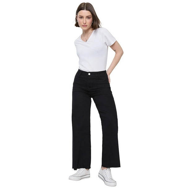 Jeans Mujer Wide Leg I Negro Corona