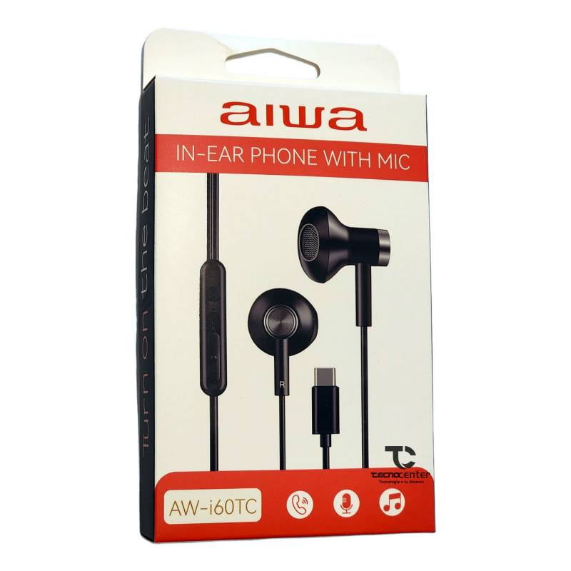 Audifonos Aiwa I60tc In-ear Tipo C Negro