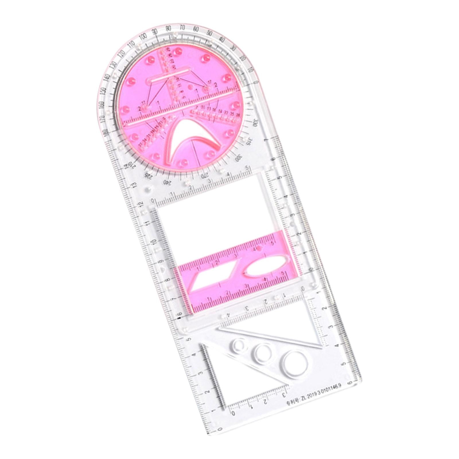 Magideal - Herramienta De Diseño Gráfico, Regla De Dibujo Matemático, Reglas De Borrador De Pintura, Plantilla De Dibujo Geométrico, Herramienta De Medición Para Rosa Y Claro