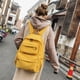 thumbnail image 3 of Mochila de lona para mujer, con doble bolsillo, de gran capacidad, para estudiantes, estilo universitario, informal y moderna., 3 of 5