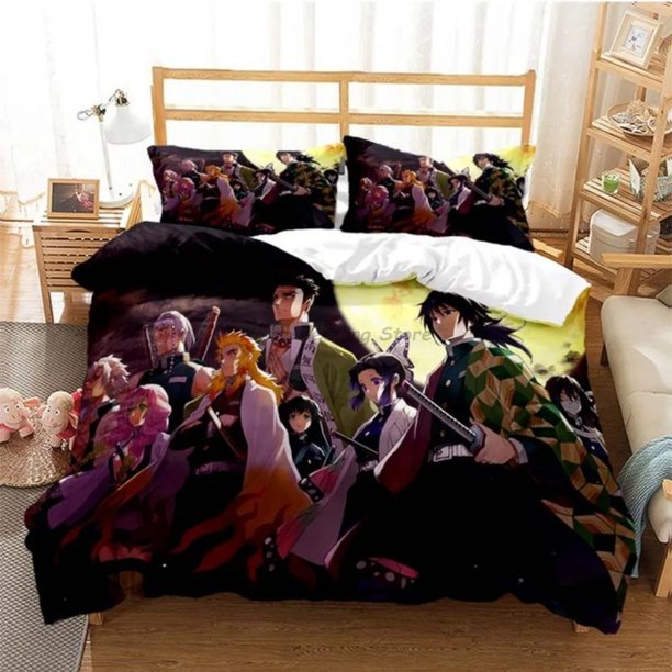 HotDemon Slayer Bedding Set JapaneseBed Linen x Teens Girls Duvet Cover Sets