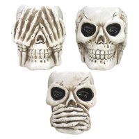 Magideal - En Apariencia De Cráneo Maceta Maceta Contenedor Maceta De Resina Moderna Conjunto Para Cactus Casa Embrujada Adorno Escritorio Decoración