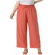 thumbnail image 1 of Agnes Orinda Pantalones Palazzo de Talla Grande para Mujer, Pliegue con Cordón, Cintura Alta Elástica, Pantalones Casuales de Pierna Ancha con Bolsillos 3X Rojo Ladrillo, 1 of 6