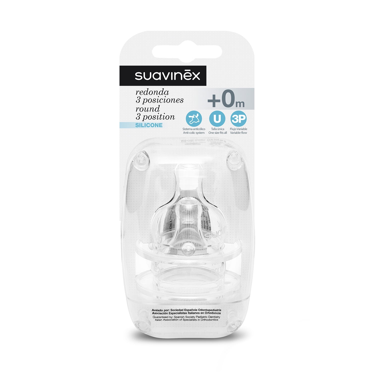 Suavinex - Tetina Redonda 3 P Silicona 2 Un