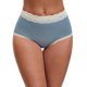 thumbnail image 1 of INSPIRE CHIC Braguitas de Encaje de Cintura Alta para Mujer, Ropa Interior de Algodón de Cobertura Completa, Talla L Azul Oscuro, 1 of 4