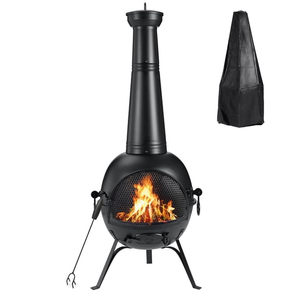 Chimenea exterior SINGLYFIRE de hierro para leña