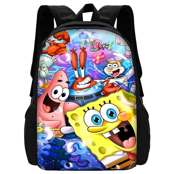 Cartoon cute S-spongebobS 3 pcs set Child School Backpack with Lunch Bags ,Pencil Bags ,School Bags for Boys Girls Best Gift