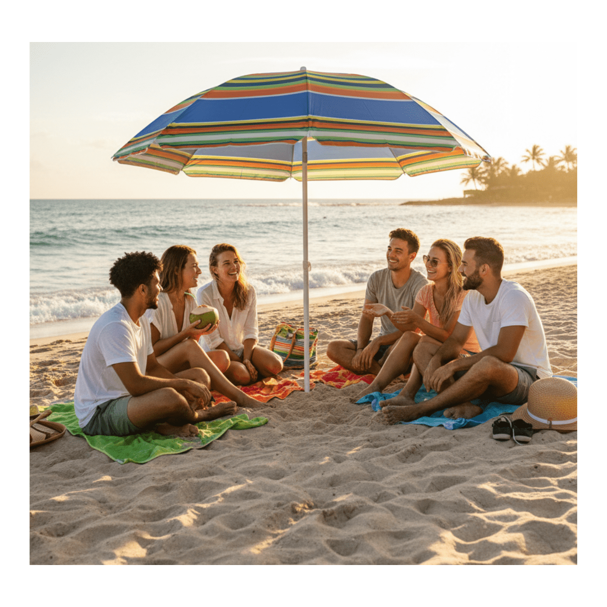 Genérico - Quitasol Paraguas Playa Protección Uv Sombrilla Verano 150cm Mix Colores