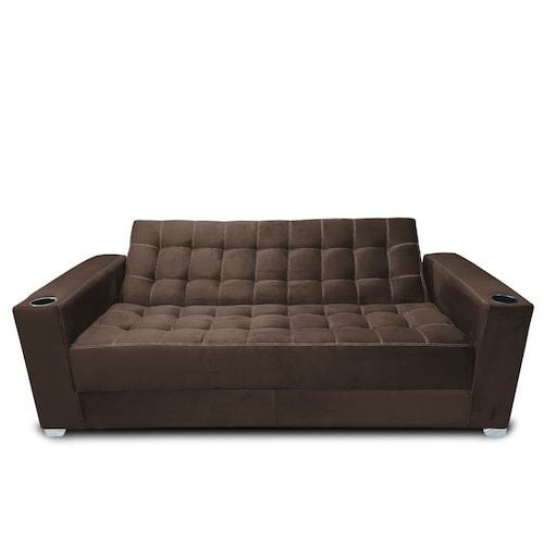 Nevi Express - Sofá Futon Cama 3 Cuerpos Con Porta Vasos