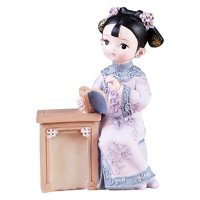 Bothyi - Figura De Muñeca De Niña Antigua China, Estatua De Resina Artesanal Para Decoración Para Sala De Estar, Libro De Lectura