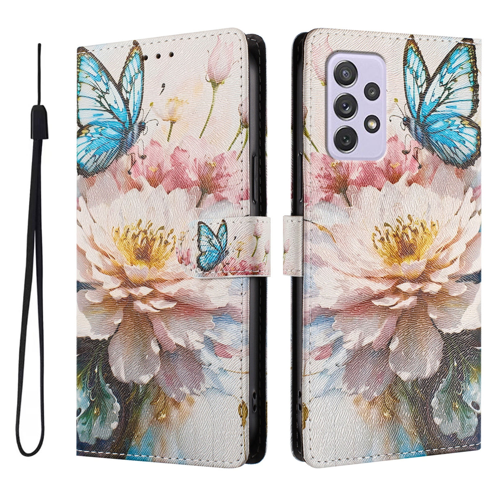 Foxdock Funda Tipo Cartera Para Samsung Galaxy A72 Con Soporte Y Correa – Diseño De Patrones Lindos