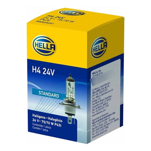 Pack 10 Ampolletas Hella H4 24V