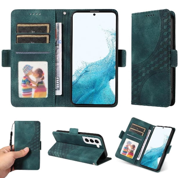 Carcasa FOXDOCK Samsung Galaxy S22 Plus de cuero PU, diseño acolchado clásico, protección contra caídas y rayones
