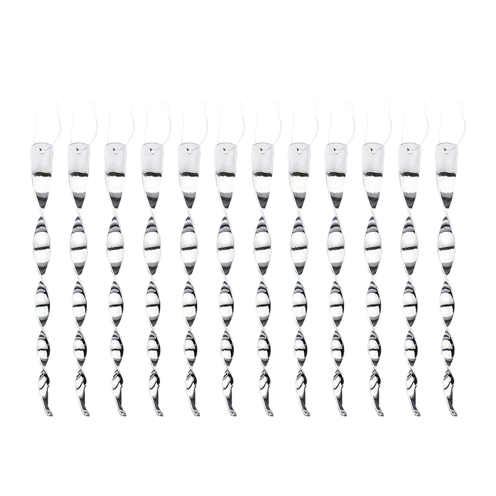 Magideal - Reflectores Repelentes De Pájaros Varillas Para Asustar, Varilla De Plástico Plateada Colgante Dispositivo De Disuasión De Pájaros Reflectante, - 12 Piezas