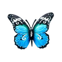 Magideal - Escultura De Mariposa, Obra De Arte, Adorno Decorativo De Hierro, Artesanía Antióxido, Arte De Pared De Metal Vivo Para Bar, Aniversario, Balcón, Sala , Azul