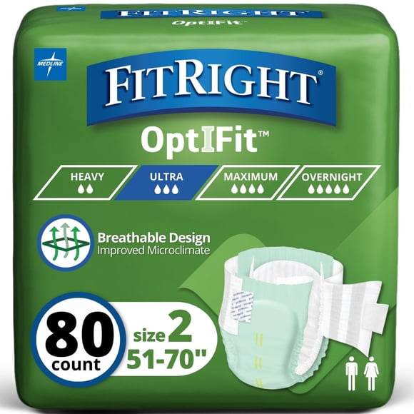 Pañales para adultos FitRight de alta absorción L/XL/2XL, 80 unidades