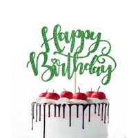 Decoración Para Tartas Naicaek Hecha A Mano Con Purpurina Para Felicitación De Cumpleaños, Color Ver