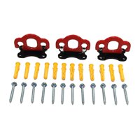 Magideal - 3 Piezas Anclajes De Entrenamiento De Montaje En Pared, Anclajes De Ejercicio De Gimnasio, Ganchos De Banda De Hierro, Anclajes De Gimnasio De Montaje Negro Rojo