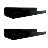 Bothyi - Estantes De Pared Flotantes De Acrílico De 2 Piezas Estantes De Repisa De Pared Modernos Para Dormitorio Negro