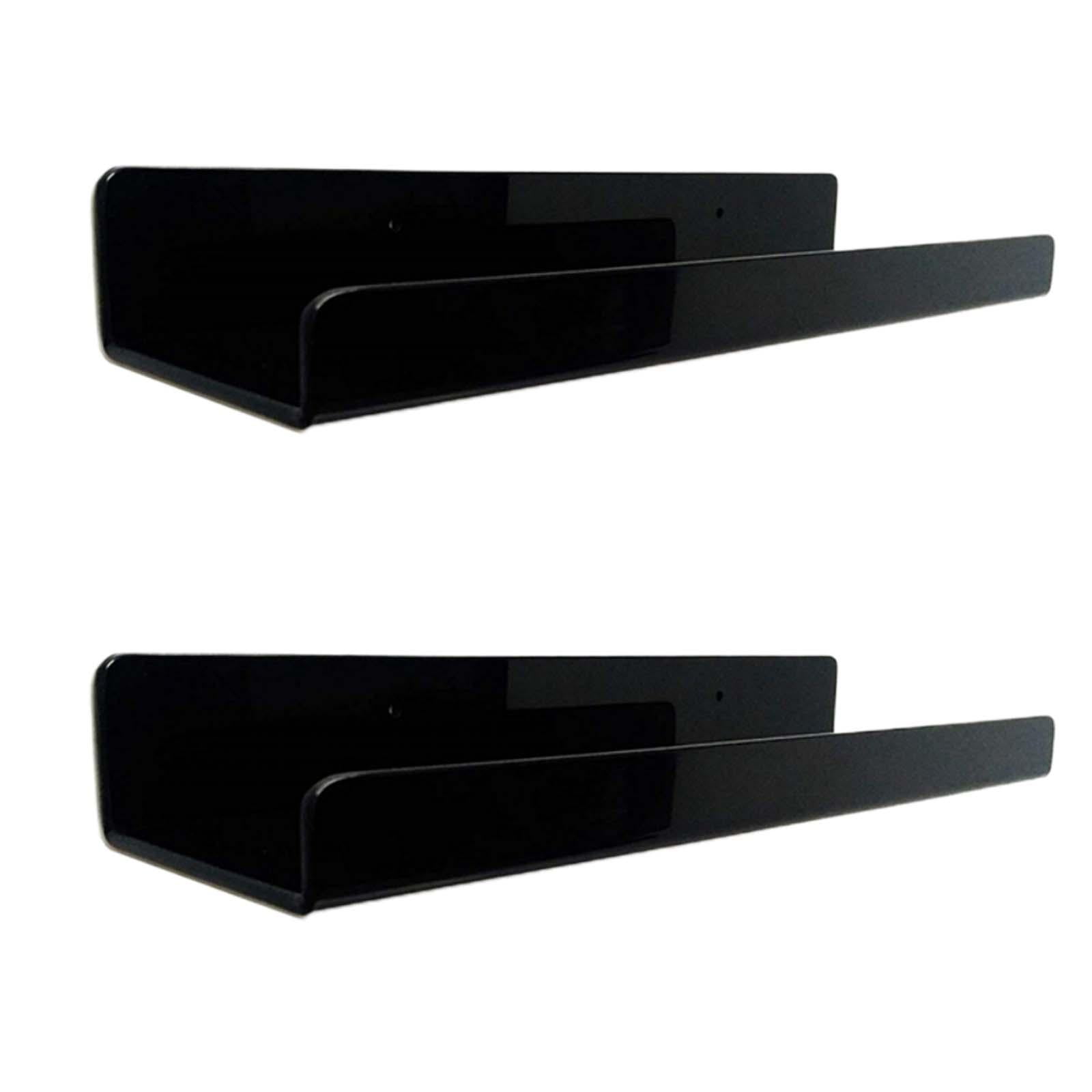 Bothyi - Estantes De Pared Flotantes De Acrílico De 2 Piezas Estantes De Repisa De Pared Modernos Para Dormitorio Negro