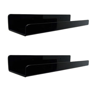 Bothyi - Estantes De Pared Flotantes De Acrílico De 2 Piezas Estantes De Repisa De Pared Modernos Para Dormitorio Negro