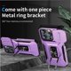 thumbnail image 5 of Funda Armada para iPhone 15 Pro Max con Tapa Deslizante y Soporte Magnético Giratorio Morado, 5 of 5
