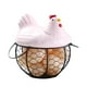 thumbnail image 1 of Cesta para huevos, soporte de alambre de hierro para huevos de gallina, cesta para encimera con tapa de cerámica para recoger huevos frescos, color rosa, 1 of 8