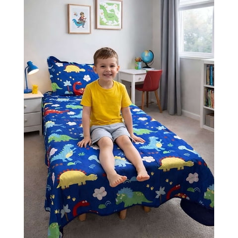 Mylhogar - Juego De Cubrecama Mas Sabana Niña Niño Infantil Plaza Y Media