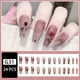 thumbnail image 2 of 24 pcs Rose Pattern Long False Nails - Acrylic Press On Fingernails with Glue Stickers for Women and Girls - Stunning Design for a Glamorous Look, 2 of 2