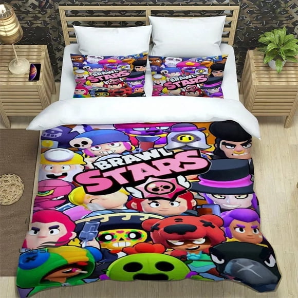 Game B-rawl Cartoon S-stars Bedding Set Single Twin Full Size Bed Set Adult Kid Bedroom Duvetcover Set Home Textile Bed Sheets