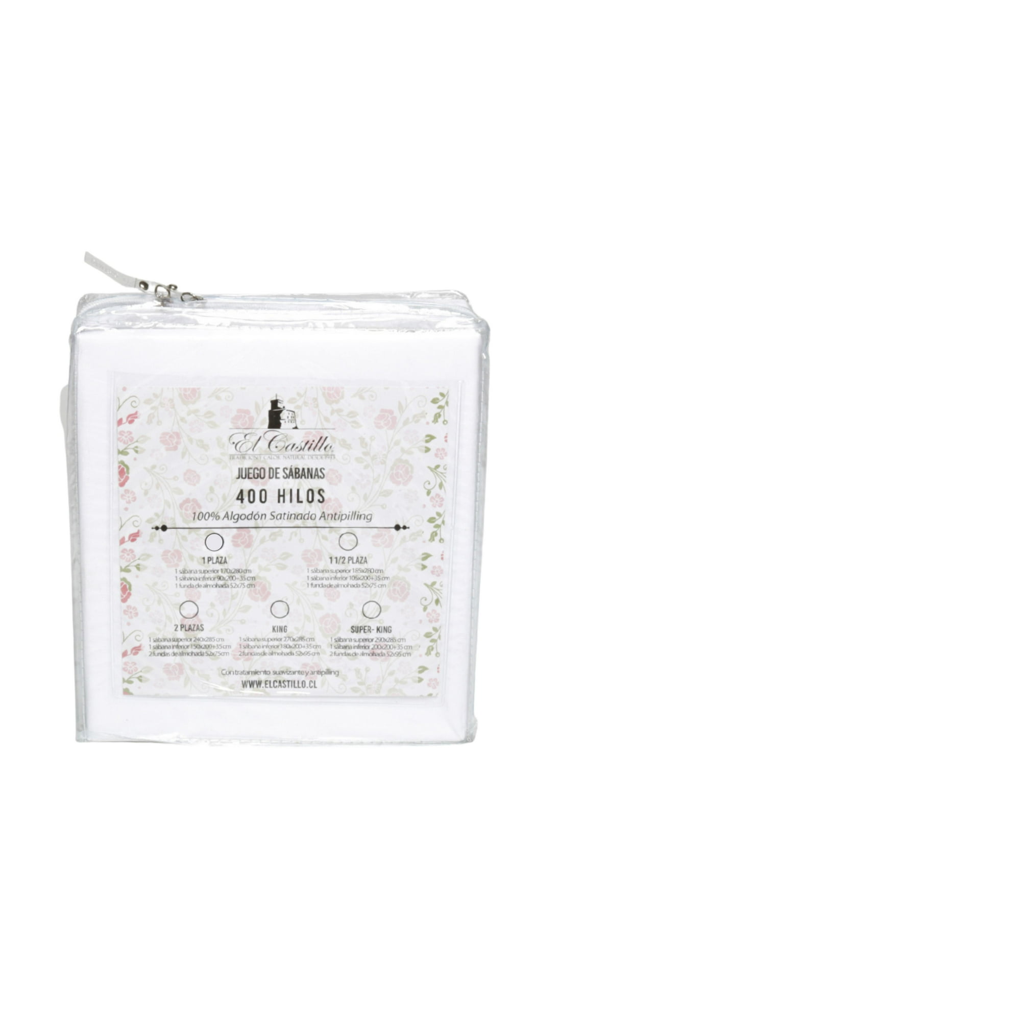 El Castillo - Juego Sábana 400 Hilos Guarda Blanca 1,5 Plazas