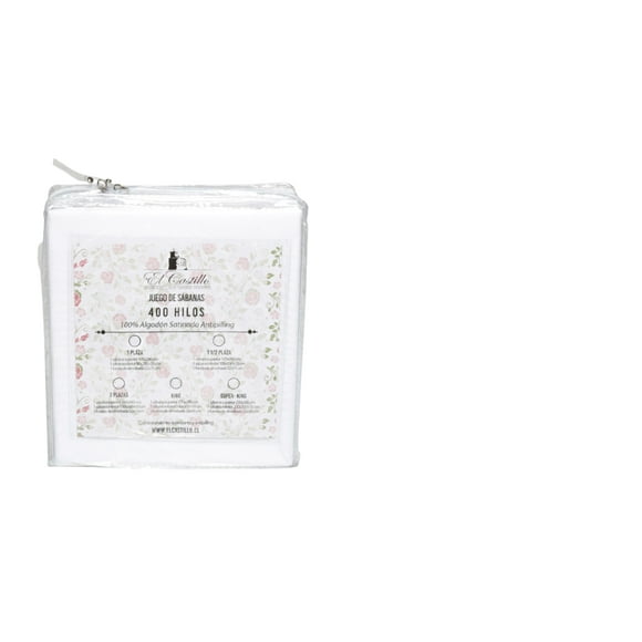 Juego Sábana 400 Hilos Guarda Blanca 1,5 Plazas