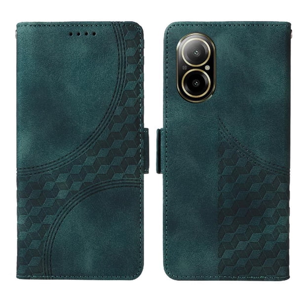 Carcasa FOXDOCK Realme C67 4G de cuero PU, diseño acolchado clásico, protección contra caídas y rayones