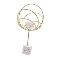 Bothyi - Escultura De Adorno De Bola De Cristal De Hierro Con Base Para Decoración Del Hogar Cinco Anillos