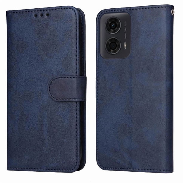 Funda Billetera para Motorola Moto G04 con Porta Tarjetas y Soporte Ajustable Azul