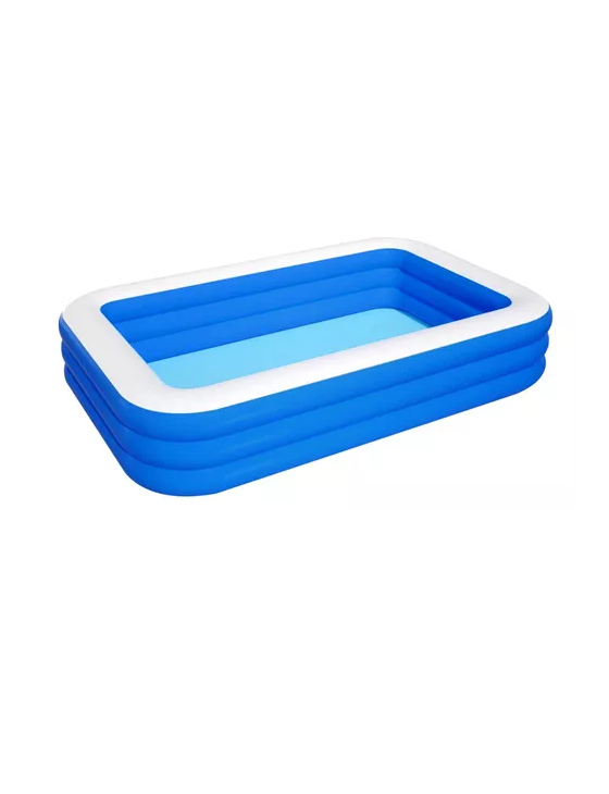 Genérico - Piscina Inflable Rectangular + Inflador 210X140X60 Cm Azul